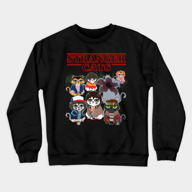 Stranger Cats Crewneck Sweatshirt by darklordpug